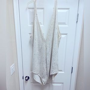 Plus size fully Rhinestoned Bodysuit Sz 30